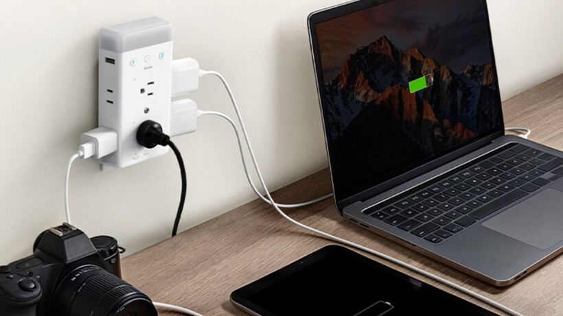 The Govee smart plug and night light powering several devices